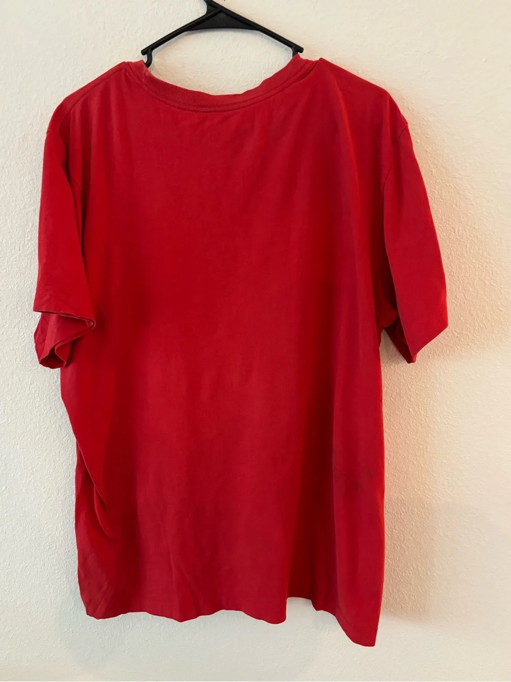 Nike Red Tee with Dripping Swoosh Graphic